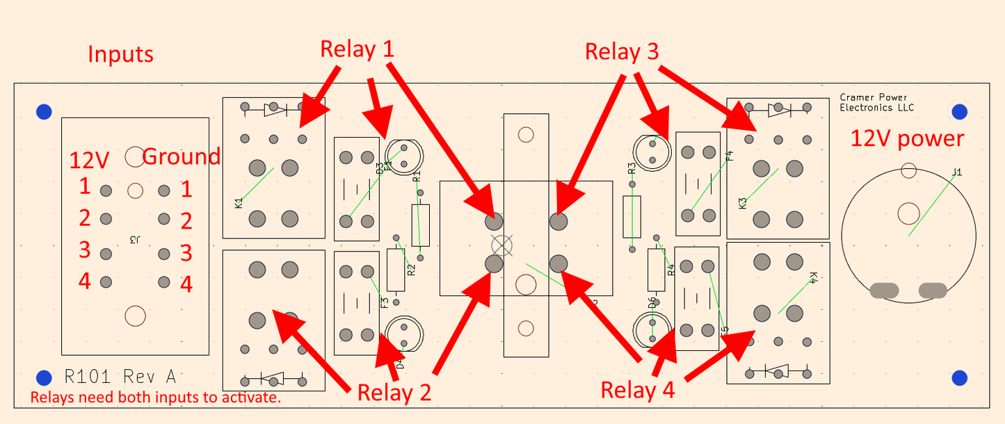 Motorsports 4 circuit relay module with connectors